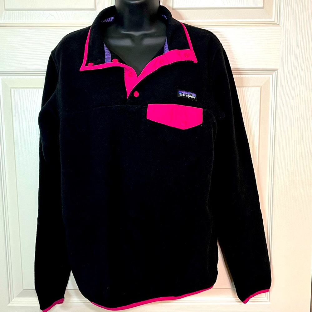 Vintage 80’s Patagonia pullover with Fluorescent pink trim womens size small - Picture 1 of 6
